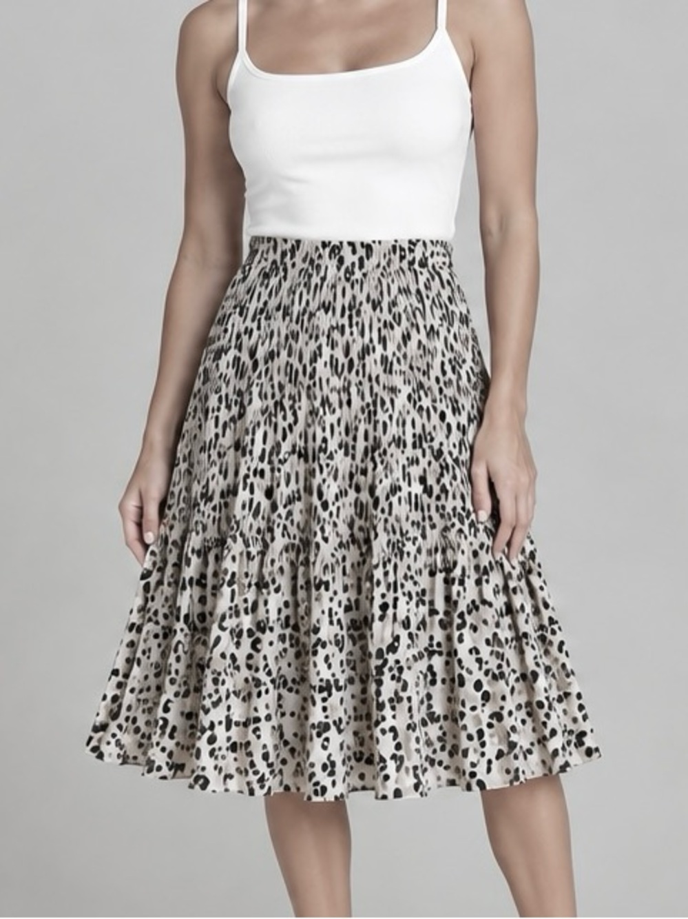 Vintage Allison Taylor Skirt Women size M Cheetah Leopard Animal Aline Pleats
